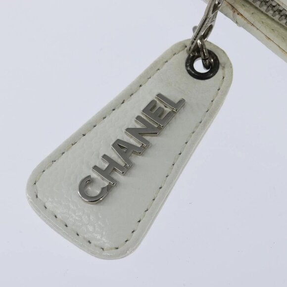 CHANEL Matelasse Tote Bag Grained Calf Skin White CC Auth bs30478 - Picture 11 of 16